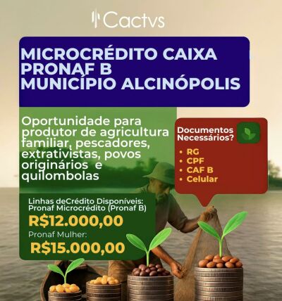 Imagem da notícia Prefeitura de Alcinópolis promove reunião para  explicação sobre microcrédito do Pronaf B e Pronaf Mulher nesta quarta